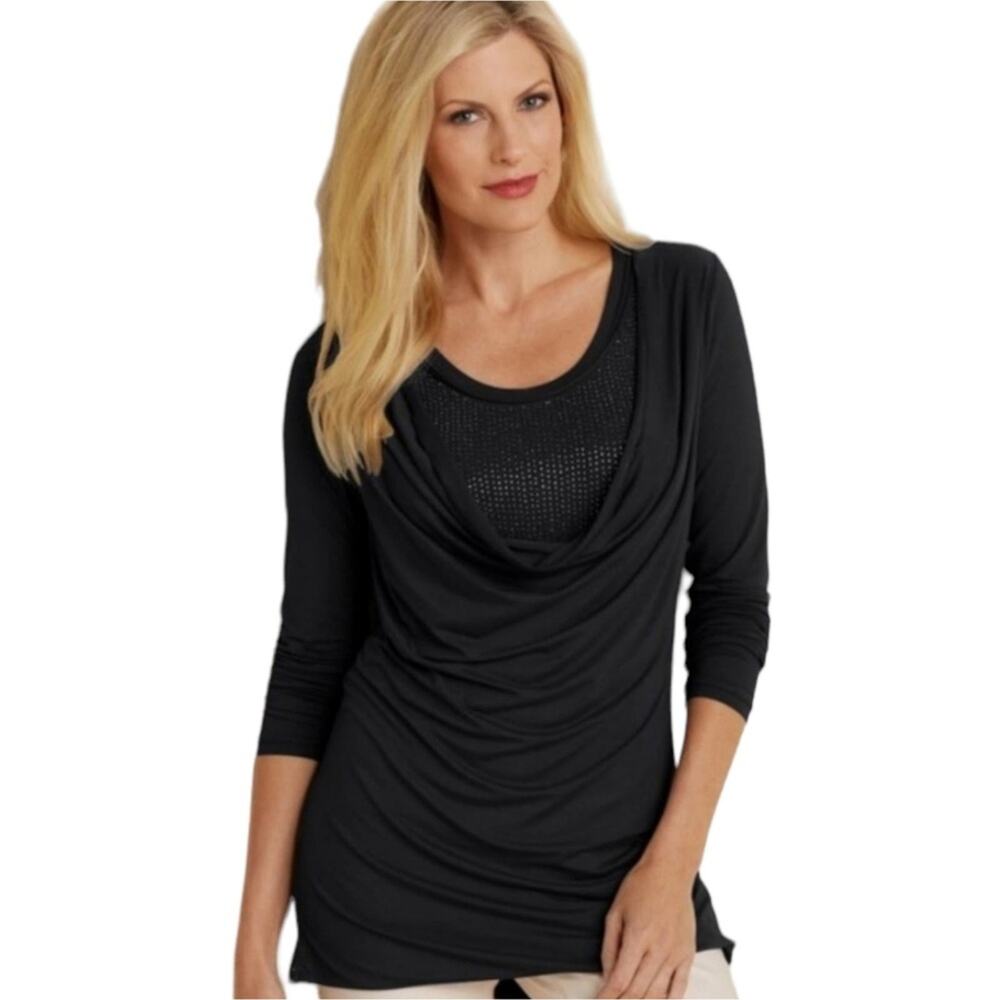 Soft Surroundings Beaded Tunic Long Sleeve Top